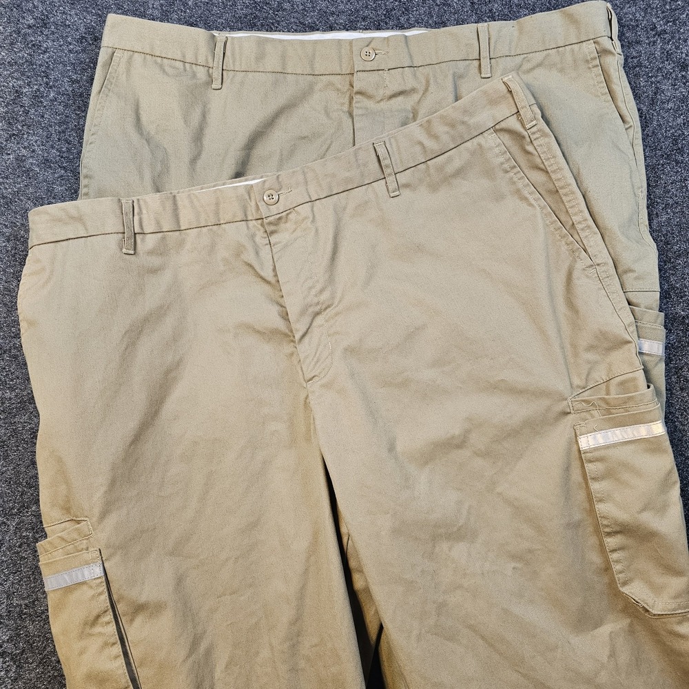 WearGuard Utility Work‎ Pants Lot of 2 Khaki Cargo Reflective Workwear Mens 44